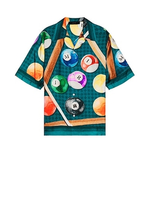 Amiri Billiards Bowling Shirt in Evergreen - Green. Size S (also in ).
