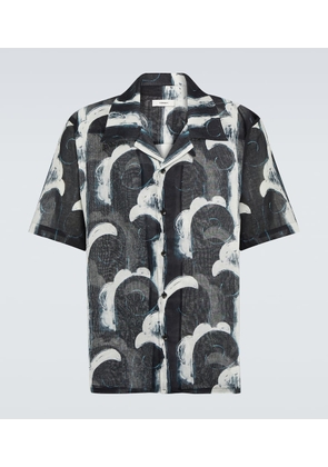 Commas Printed cotton voile bowling shirt