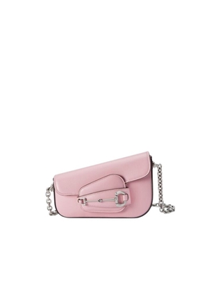 Gucci Pink Leather Mini Gucci Horsebit 1955 Handbag