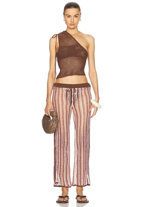 Akoia Swim Marti Pant Set in Brown Multi - Brown. Size XS (also in ).
