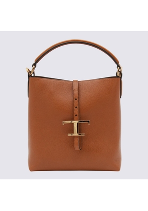 Tods Brown Leather Top Handle Bag