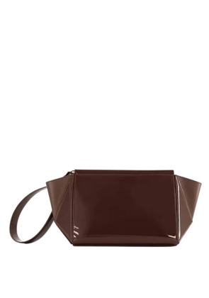 Mlouye Patent Brown Medium Triangle Pouch