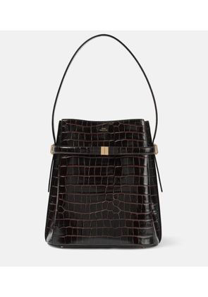 Toteme Croc-effect leather bucket bag