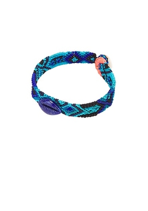 DEZSO BY SARA BELTRÁN Cowry Mexican Bracelet in Lapis Lazuli & Ocean Wave - Blue. Size all.