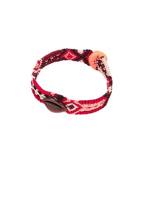 DEZSO BY SARA BELTRÁN Cowry Mexican Bracelet in Line Agate & Tropical Mangrove - Pink. Size all.