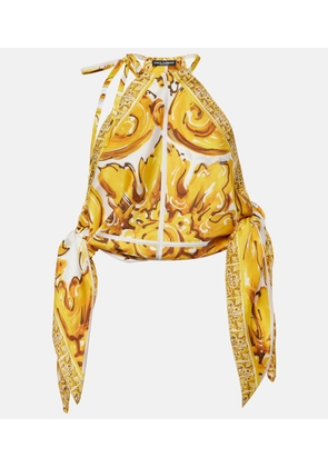 Dolce&Gabbana Majolica silk satin top