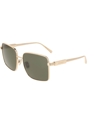 Ferragamo Green Square Ladies Sunglasses SF330S 752 57
