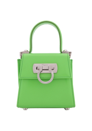 Ferragamo Ladies Green Micro Iconic Top Handle Bag
