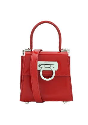 Ferragamo Ladies Red Micro Iconic Top Handle Bag
