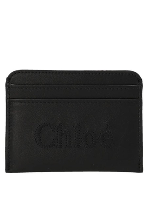 Chloe Embroidered Logo Sense Card Holder In Soft Leather