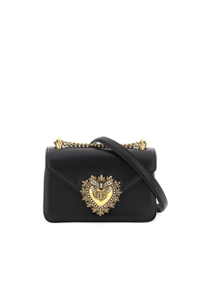 Dolce & Gabbana Black Nappa Leather Devotion Shoulder Bag