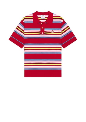 Casablanca Oversized Striped Polo in Multi Dark Red - Red. Size XL/1X (also in ).