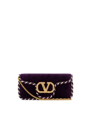 Valentino Garavani Purple Velvet Locã² Clutch