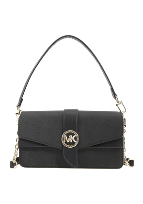 Michael Kors Ladies Greenwich Medium Saffiano Leather Shoulder Bag - Black