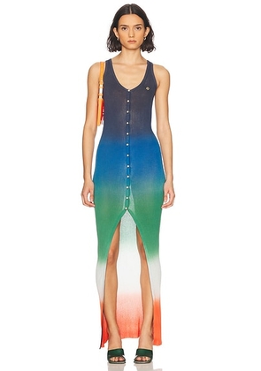 Casablanca Gradient Long Rib Dress in Gradient - Blue. Size L (also in ).