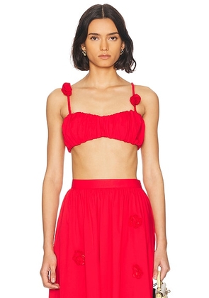 CAROLINE CONSTAS Evangeline Bustier Top in High Risk Red - Red. Size XS (also in ).