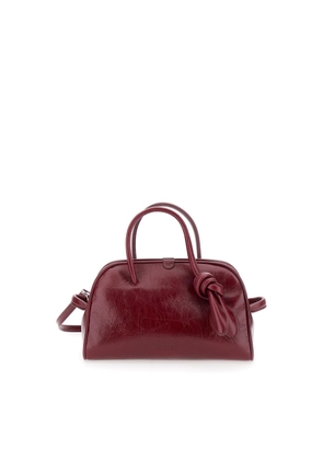 Jacquemus le Petit Turismo Bordeaux Handbag With Knotted Detail In Vintage Leather