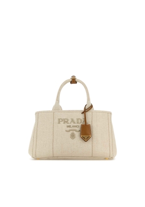 Prada Sand Canvas Shopping Bag