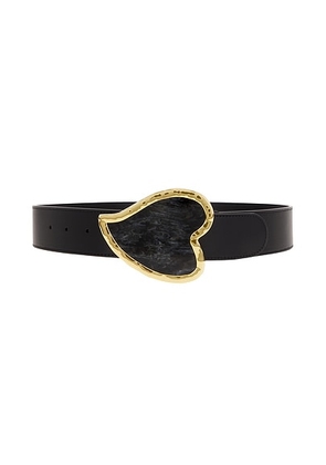 Brandon Maxwell Marble Heart Belt in Black - Black. Size XS (also in ).