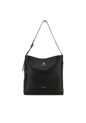 Alexander Mcqueen Black Leather Pendant Shopping Bag
