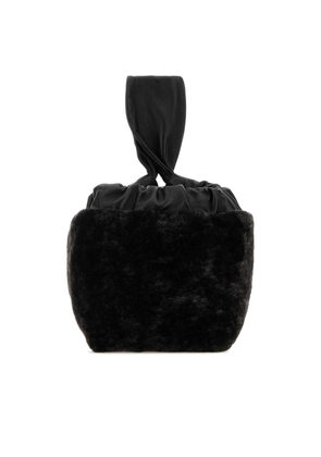 Jil Sander Black Shearling Clutch