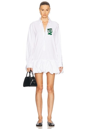 Coperni Gathered Hem Shirt Dress in White - White. Size L (also in M, XS).