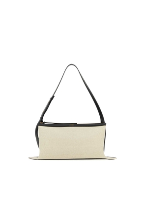 Jil Sander Two-tone Canvas And Leather Medium Empire Shoulder Bag