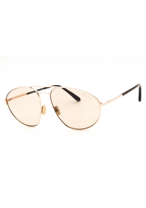 Tom Ford Ken Light Brown Photochromatic Pilot Mens Sunglasses FT1095 28E 60