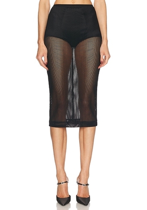 Dolce & Gabbana Sheer Midi Skirt in Black - Black. Size 40 (also in ).