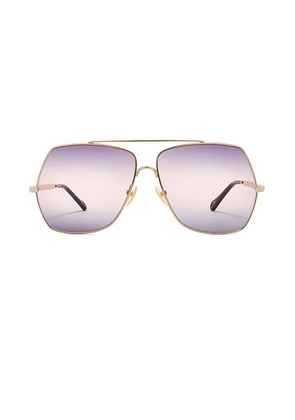 Chloe Aly Sunglasses in Gold & Violet - Purple,Metallic Gold. Size all.
