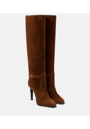 Saint Laurent Diane 100 suede knee-high boots