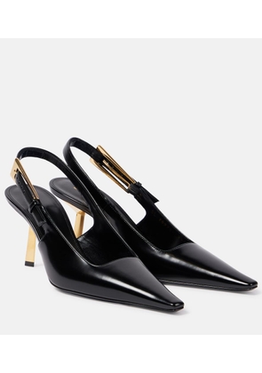 Saint Laurent Lee 75 polished leather slingback pumps