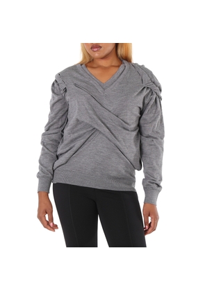 Maison Margiela Ladies V-neck Ruched Jumper, Size Large