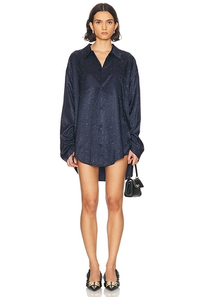 Balenciaga Long Sleeve Minimal Shirt in Dark Navy - Navy. Size 34 (also in ).