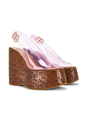 Chloe Maxime Wedge in Pink Fizz - Rose. Size 40 (also in 41).