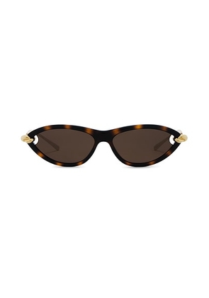 Bottega Veneta New Knot Sunglasses in Havana  Gold  & Brown - Brown. Size all.