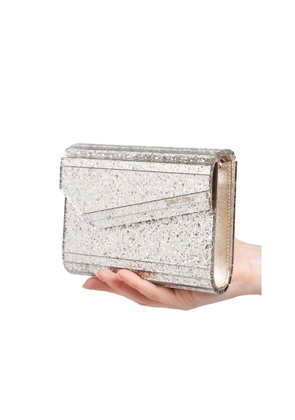 Jimmy Choo Candy Clutch Bag In Acrylic Fabric With Glitter