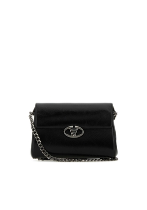 Valentino Garavani Black Leather Vlogo Shoulder
