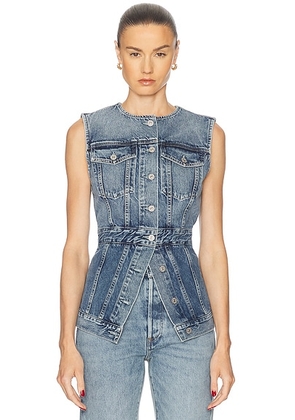 Citizens of Humanity Idalene Vest in Terrace - Blue. Size S (also in ).