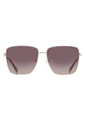Polaroid Polarized Brown Gradient Square Ladies Sunglasses PLD 6164/G/S 006J/LA 59