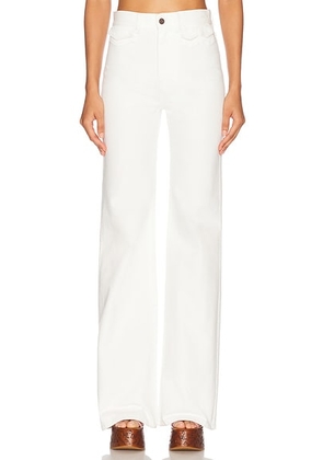 Chloe Straight Leg Jeans in White - White. Size 40 (also in 42).