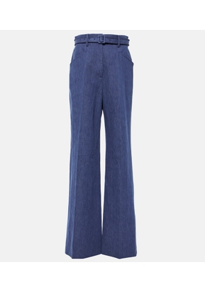 Gabriela Hearst Norman cotton and linen wide-leg pants