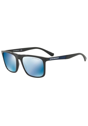 Emporio Armani Dark Blue Mirror Square Mens Sunglasses EA4097 501755 56
