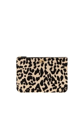 Valentino Garavani Printed Calf Hair Vlogo Signature Pouch