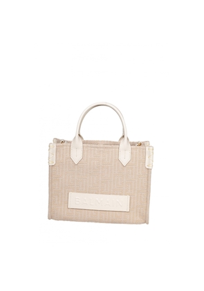 Balmain Small B-army Jacquard Canvas Tote Bag, Natural Color
