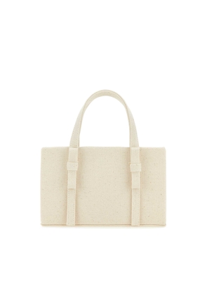 Kara Ivory Canvas Handbag