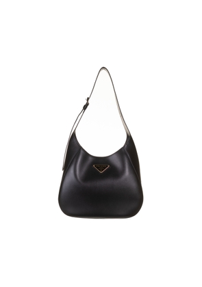 Prada Leather Shoulder Bag With Triangle Logo
