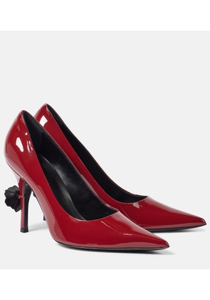 Magda Butrym Floral-applique patent leather pumps