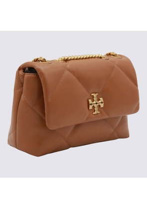 Tory Burch Brown Leather Kira Diamond Small Shoulder Bag