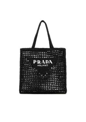 Prada Pink Raffia Shopping Bag